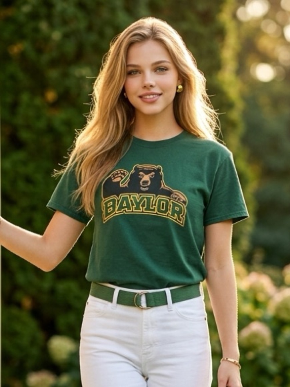 EUC Baylor Bears Green Short Sleeve Baylor University- Size Small